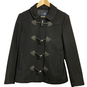 Gap Black Wool Blend Toggle Duffel Jacket/Peacoat Size M
